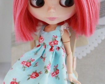 Blythe delicate blue dress, blythe clothes, blythe dress, doll dress,blythe couture, bjd clothes, blythe fashion