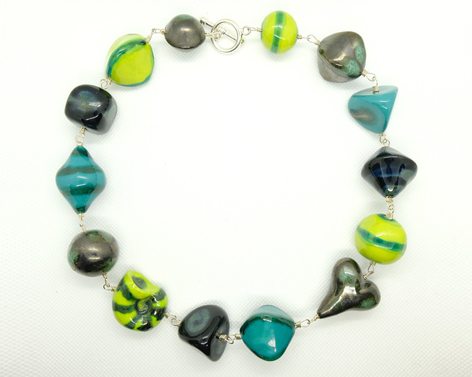 Handmade Ceramic Bead Necklace Etsy