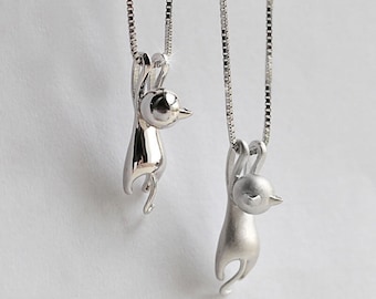 Damen Kette Edelstahl Versilbert Vergoldet Halskette Katze Anhänger Frau Schmuck Damen Kette Edelstahl Versilbert Vergoldet Halskette Katze Anhänger Frau Schmuck