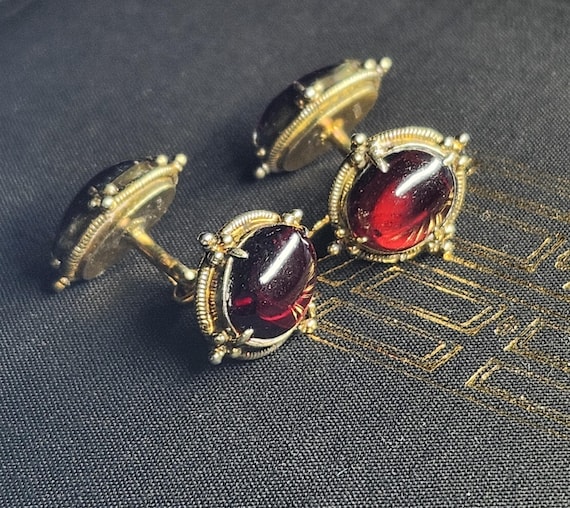 Garnet Vermeil Hellenistic Cufflinks - Museum Reproduction
