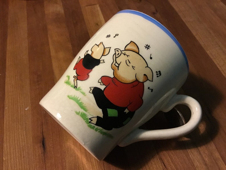 50/60s Dancing Pigs Keele Street Pottery Mug Musical Notes Etsy