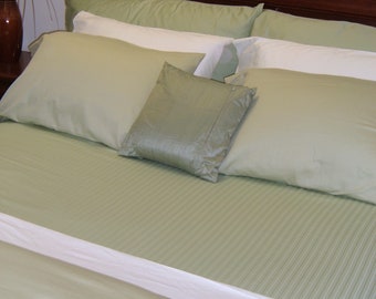 Organic Cotton Luxury 310 Threat Count Damask  Sheet Sets - Stripped