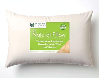 Australian Wool Filled Pillow for Side, Back, or Stomach Sleepers [GOTS CERTIFIED]