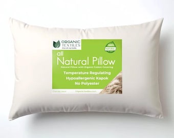 Natural Kapok Bed Pillow for Stomach, Side, or Back Sleepers [GOTS CERTIFIED]