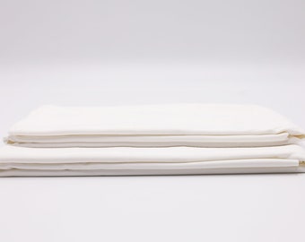 Pair of GOTS CERTIFIED Organic Cotton Pillow Cases - Toddler/Travel / Children / King / Queen / Standard size - Color : White or Natural