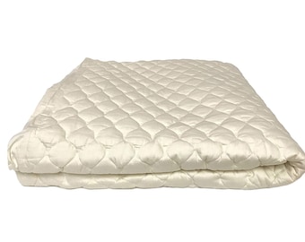 100% Organic Cotton Mattress Pad with 17” Fitted Bed Skirt Deep Pocket [GOTS CERTIFIED]