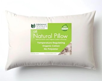 100% Organic Cotton Bed Pillow for Back, Side, or Stomach Sleepers [GOTS CERTIFIED]