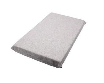 3” Inch Organic Latex Mattress Topper with Heather Grey Cover (No Zipper) [GOLS & GOTS CERTIFIED]