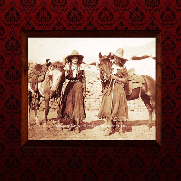 Western Decor Cowgirl Vintage Photo Old West Cowgirls Buffalo Bills Wild West Show 1912