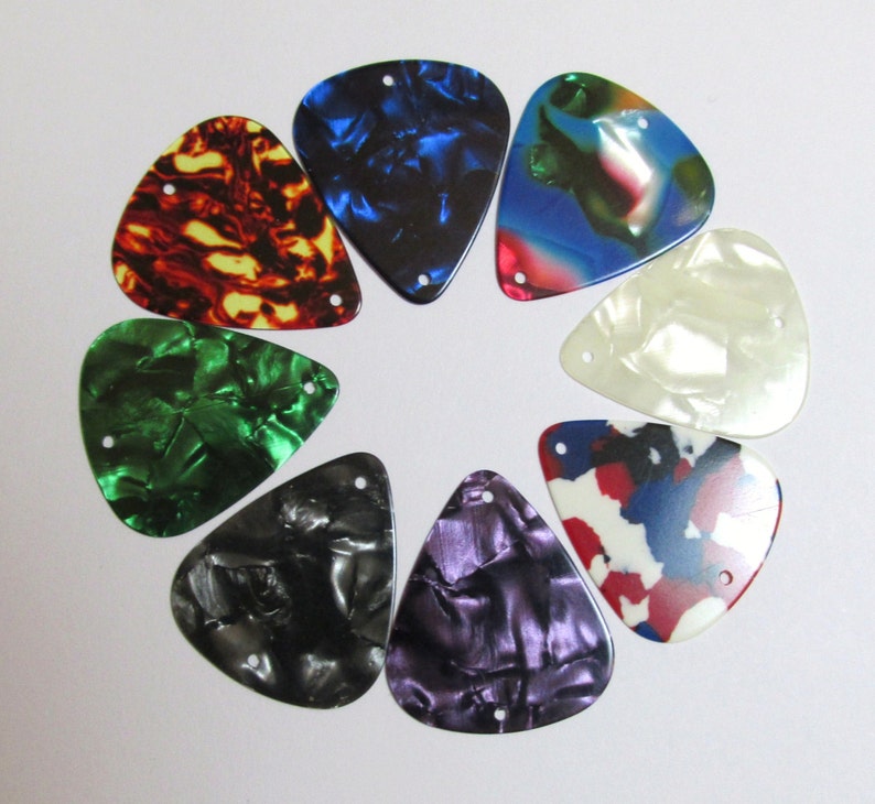 Guitar Pick Necklace with a wire wrapped stainless steel Etsy