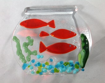 fish bowl fish pet fused glass aquarium night light etsy
