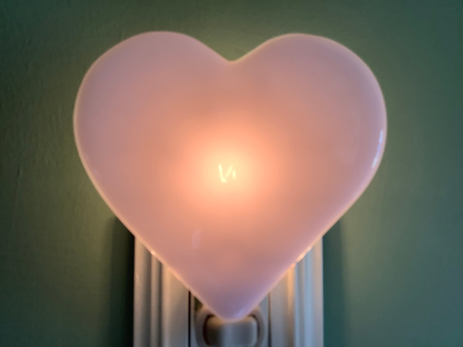 Pink Heart Fused Glass Plug In Wall Valentine Night Light Etsy
