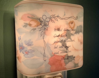 Mark 10:9 Flower Fused Glass Plug In Night Light with Draped Sides Outlet Sconce SALE