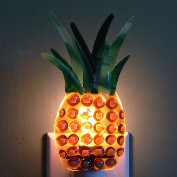 Fused Glass Pineapple Night Light
