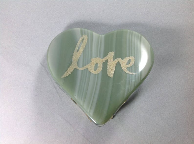 Heart of Love Sage Green Fused Glass Plug In Mother/'s Day Night Light SALE