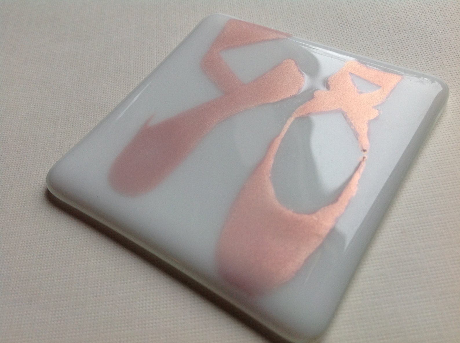 ballet slippers fused glass plug in night light or changeable shade ballerina