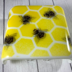 1 Busy Bees Fused Glass Plug In Night Light Outlet Sconce image 2