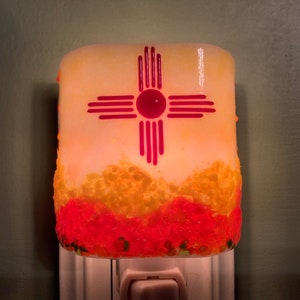 Zia Sun Symbol Night Light with Draped Curved Sides Outlet Sconce