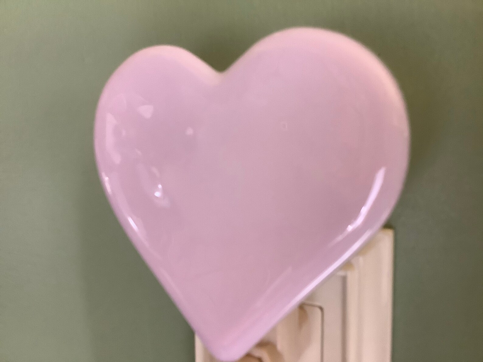 Pink Heart Fused Glass Plug In Wall Valentine Night Light Etsy