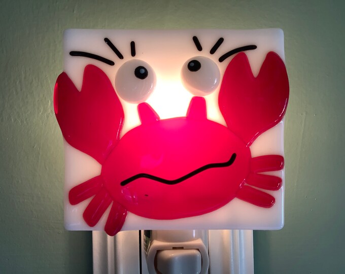Crab Confused Crab Red Crab Kitchen Fused Glass Beach Etsy