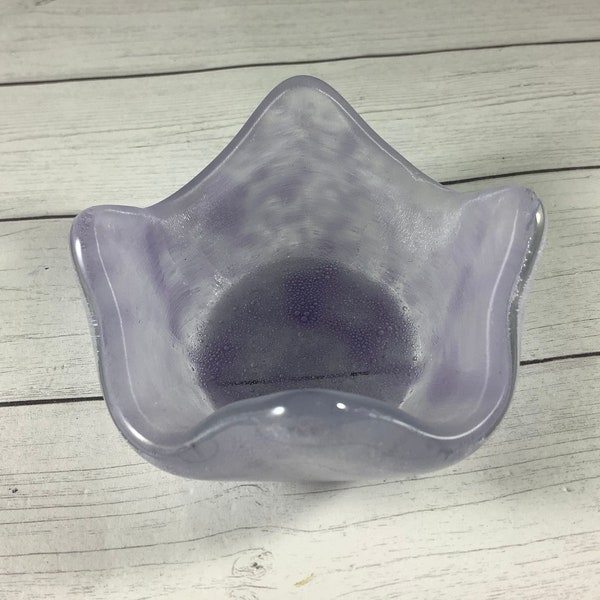 PURPLE Fused Glass Tea Light Holder or Ring Dish