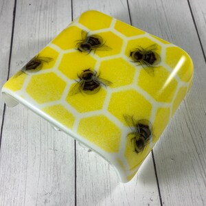 1 Busy Bees Fused Glass Plug In Night Light Outlet Sconce image 4