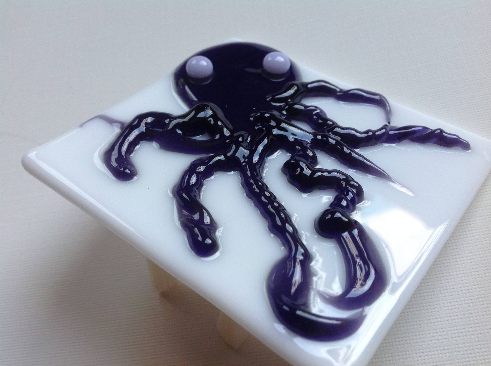 Purple Under the Sea Octopus Fused Glass Wall Plug In Night Etsy