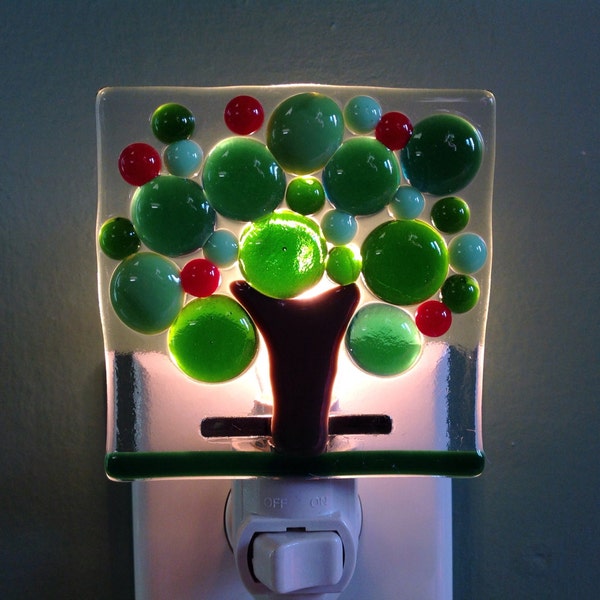 Apple Tree, Apples, Kitchen, Farm, Fused Glass, Night Light, Apple, Tree, Summer