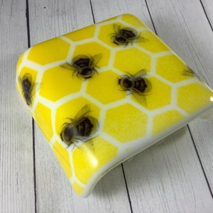 1 Busy Bees Fused Glass Plug In Night Light Outlet Sconce image 5