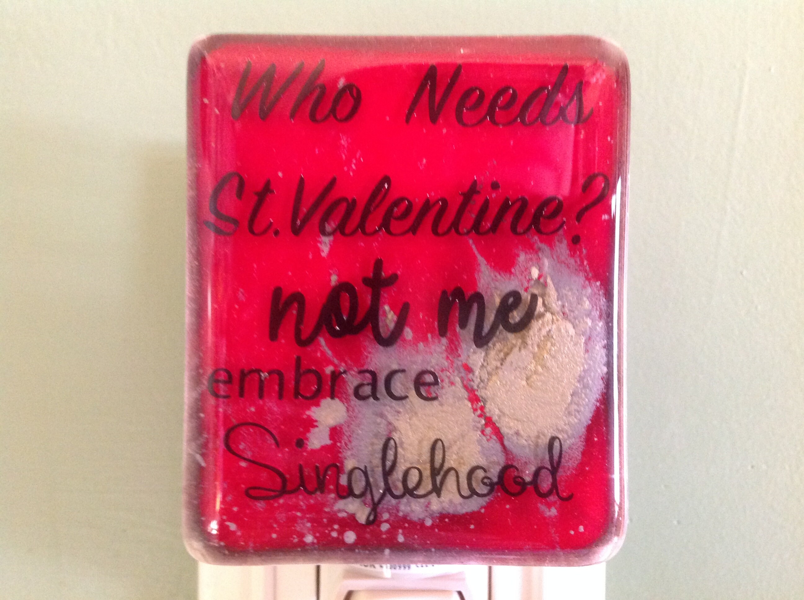 Singlehood Fused Glass Plug in Valentine Night Light SALE Etsy