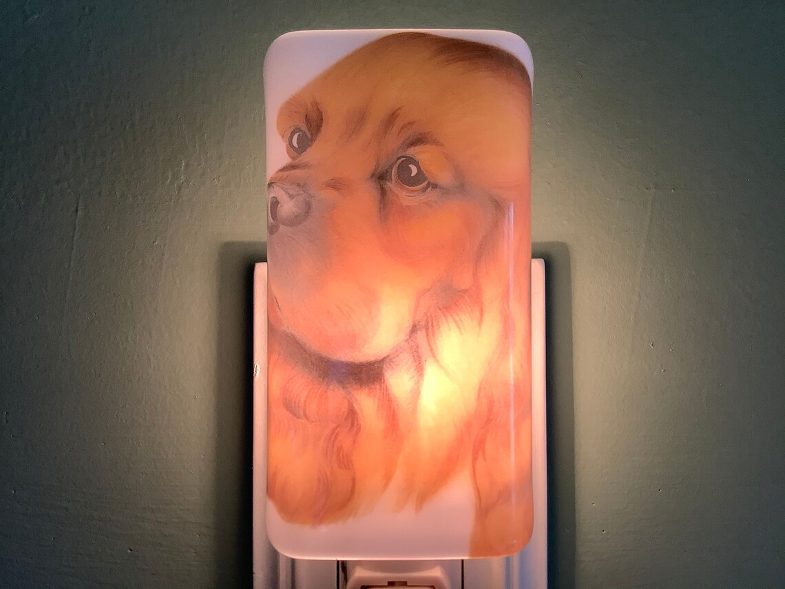 Spaniel Fused Glass Plug in Dog Night Light Mini Outlet Sconce Etsy