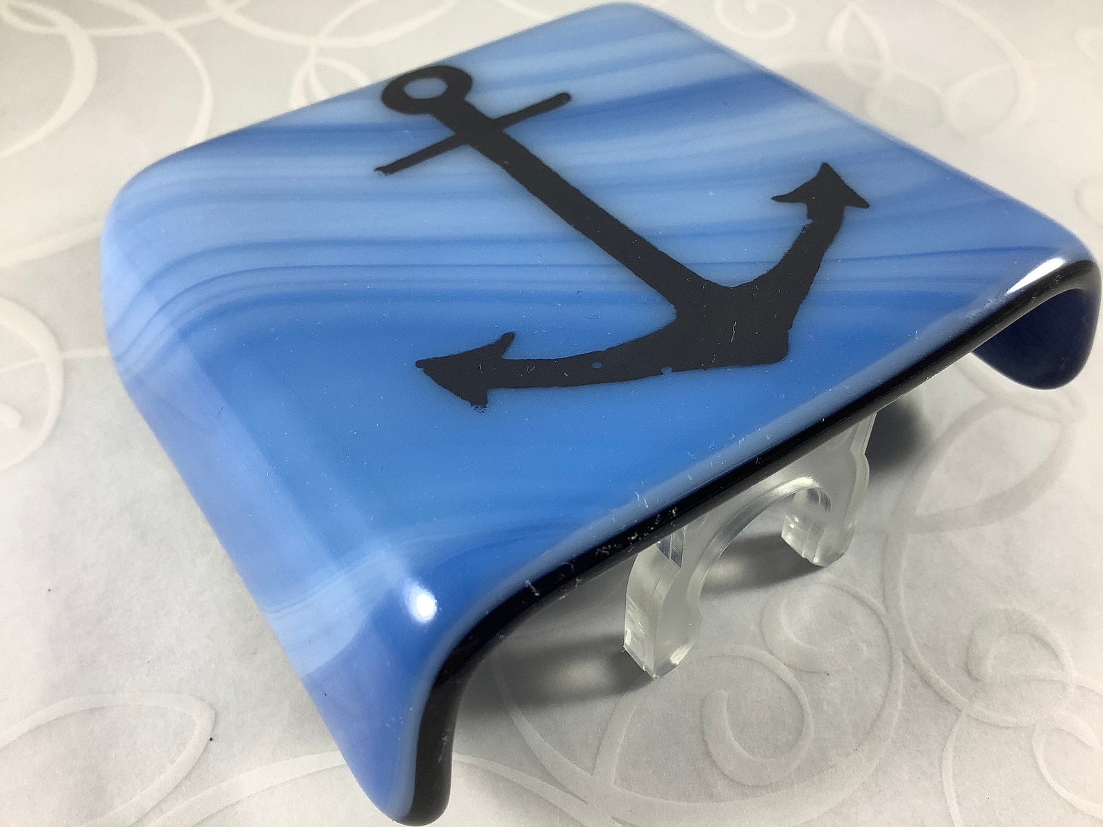 Anchor Fused Glass Plug in Nautical Night Light With Draped Etsy