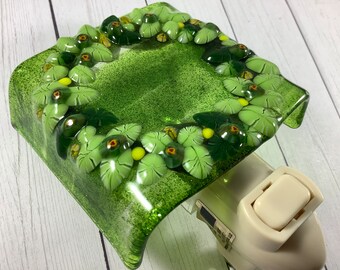 1 Wreath Murrini Fused Glass Wall Plug In Night Light Wall Sconce