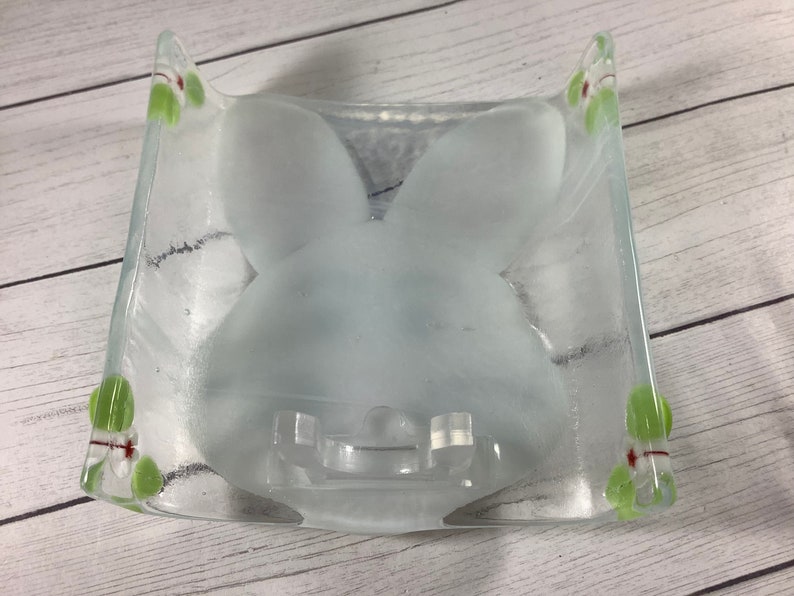 Fused Glass Rabit Fused Glass Easter Bunny Night Light – White Rabbit Face Decor - Etsy