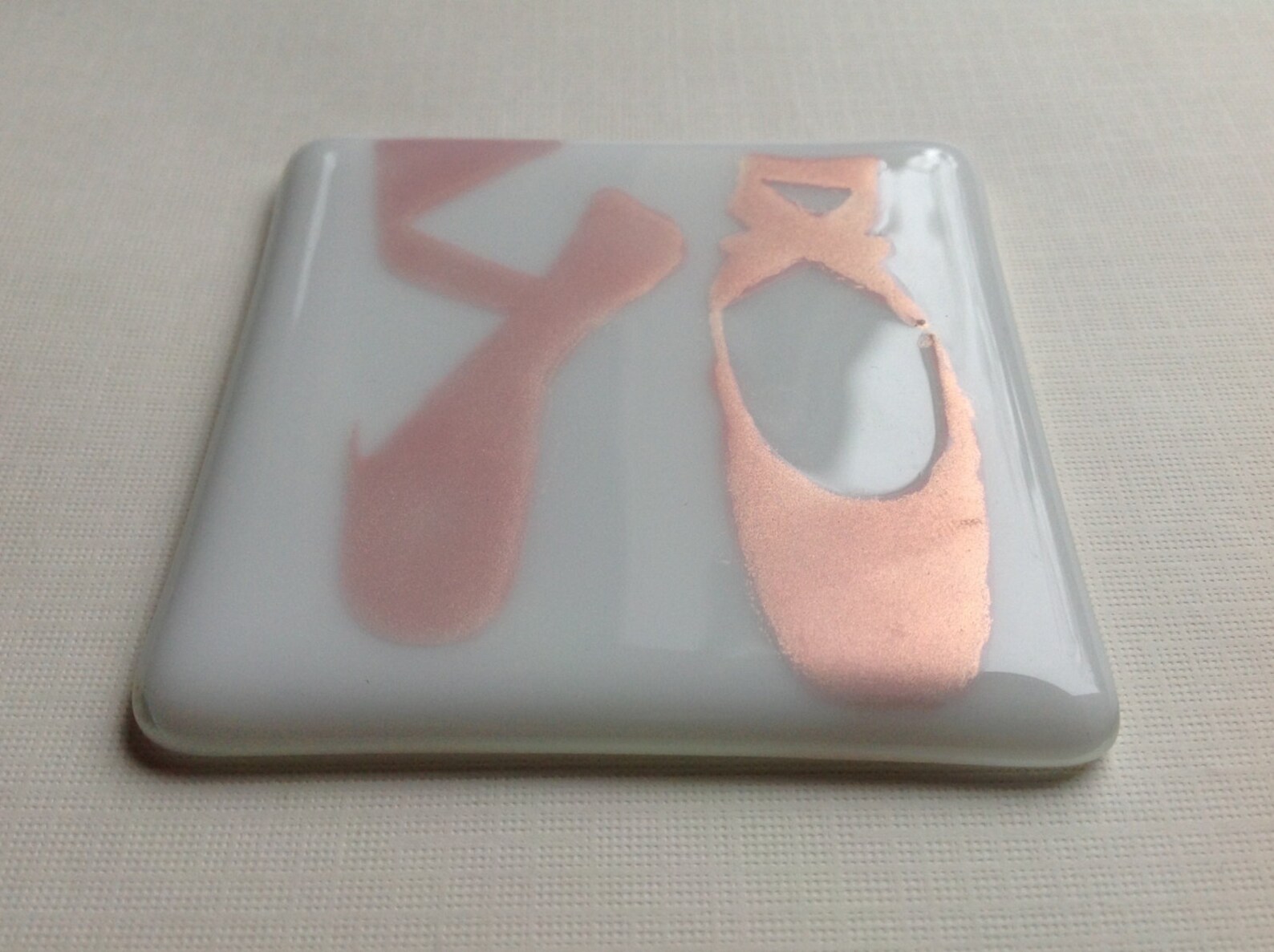 ballet slippers fused glass plug in night light or changeable shade ballerina