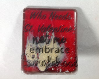 BARGAIN SALE Singlehood Fused Glass Plug In Valentine Night Light SALE