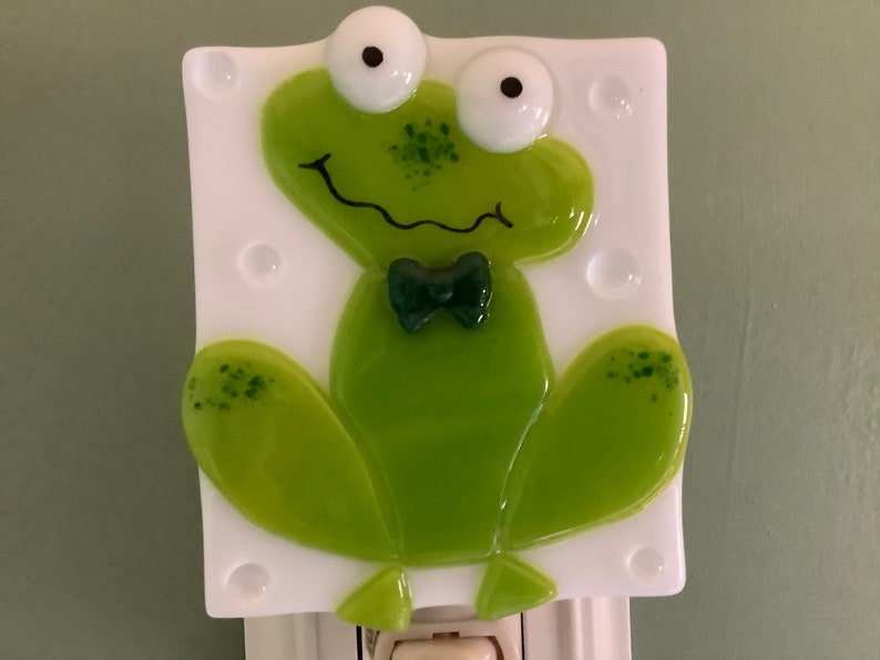 Fused Glass Smiling Frog Kids Night Light Etsy