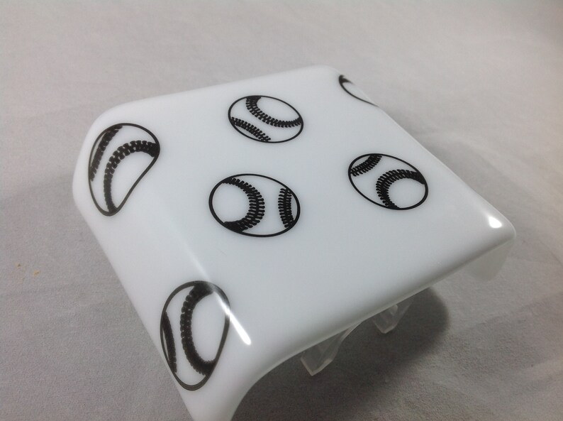 Baseball Fused Glass Plug in Night Light With Draped Sides Etsy