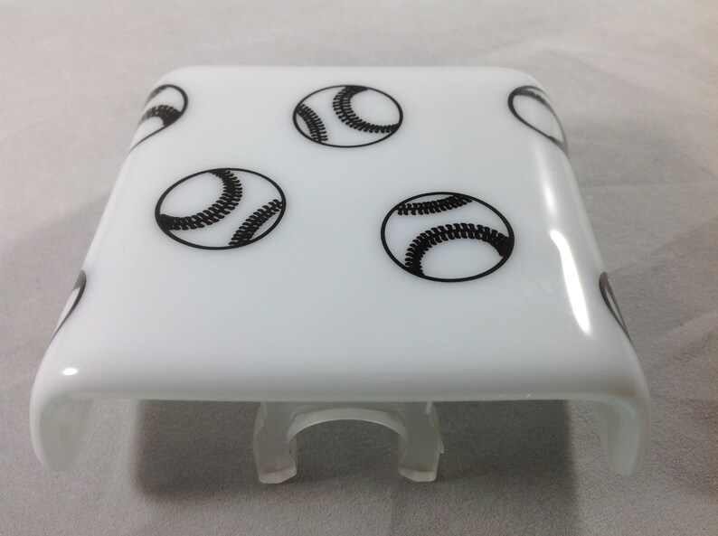 Baseball Fused Glass Plug in Night Light With Draped Sides Etsy