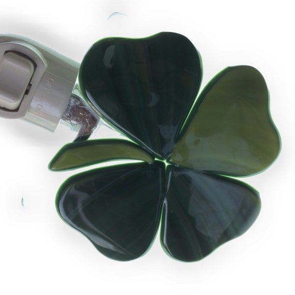 Four Leaf Clover Fused Glass Night Light