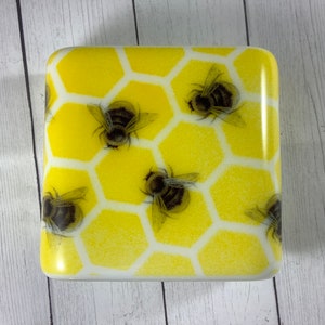 1 Busy Bees Fused Glass Plug In Night Light Outlet Sconce image 3
