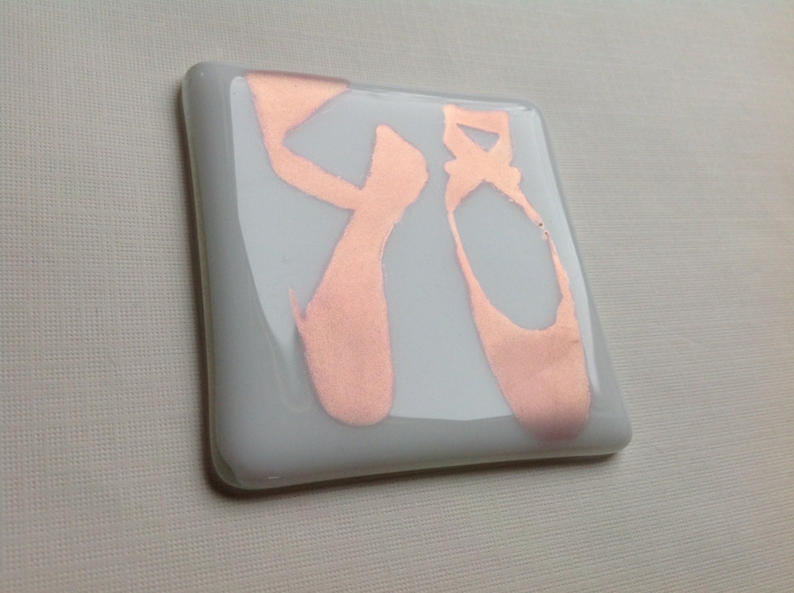 ballet slippers fused glass plug in night light or changeable shade ballerina