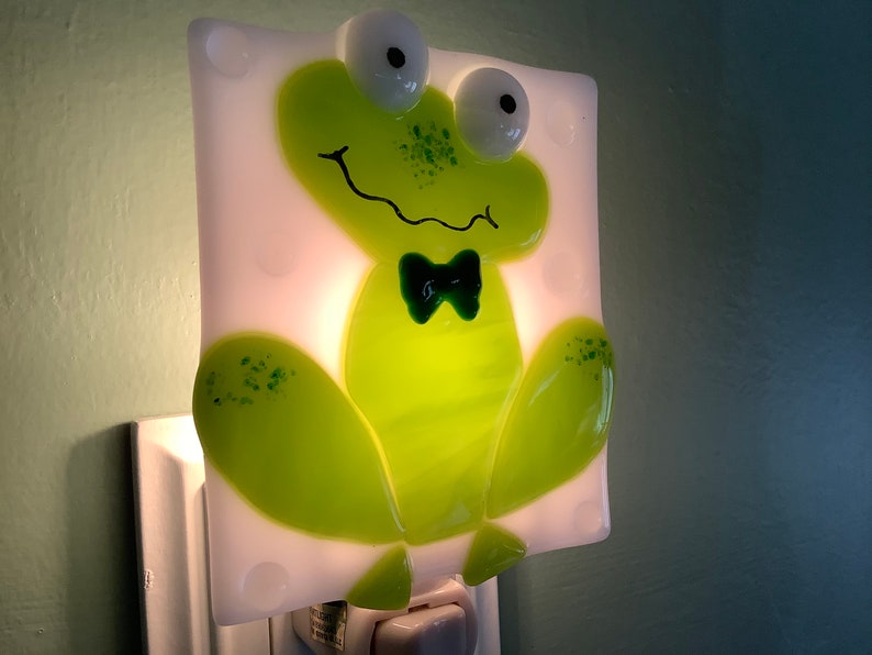 Fused Glass Smiling Frog Kids Night Light Etsy