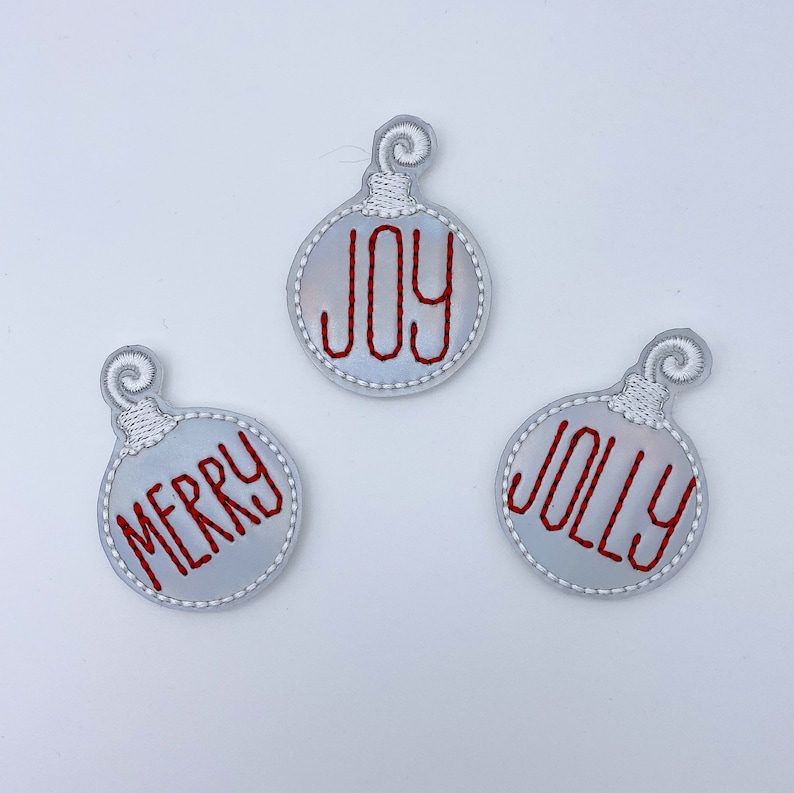 Iridescent Holiday Ornaments Feltie Felties for Hairbows Coffee Cozies Planner Clips