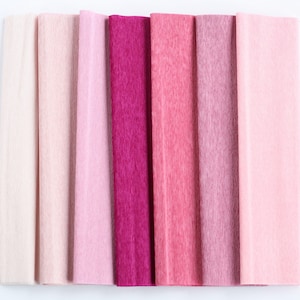 90g 5 Roll Sample Pack of Pink - Crepe Paper by Cartotecnica Rossi