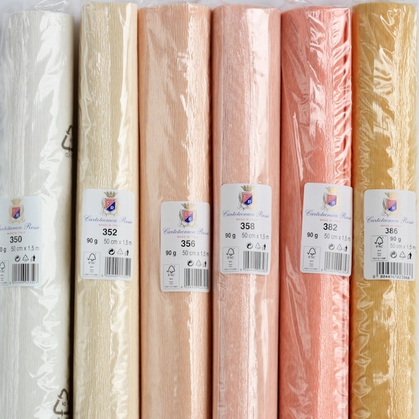 Papier crêpe 90 g de Cartotecnica Rossi (150 x 50 cm) - Papier crêpe pour fleuriste italien de grammage moyen