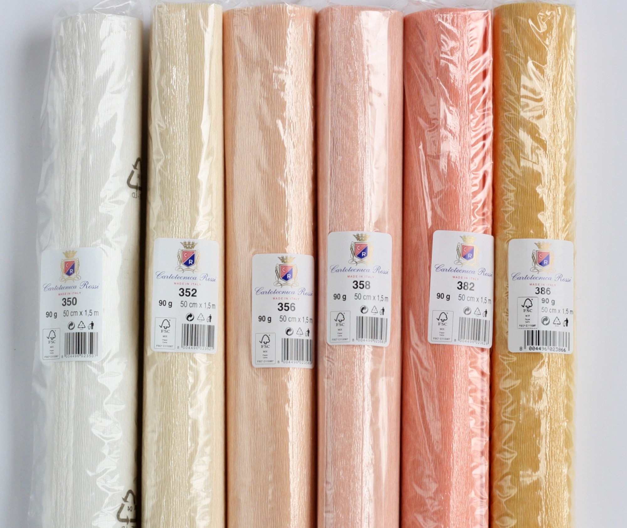 Cartotecnica Rossi Italian Crepe Paper roll 180 Gram - Nuanced