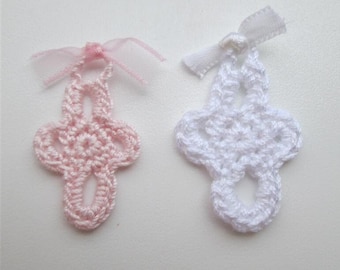 Crochet cross favors pattern, baby shower, baptism, christening