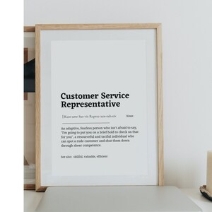 Customer Service Representative Definition Printables Set, CSR Gift ...
