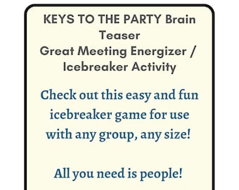 Personalized Printable Icebreaker Activity, Meeting Icebreaker, Brain Teaser Activity, Warmup Activity, Fun Thought Provoking Game